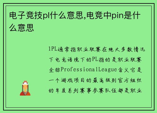 电子竞技pl什么意思,电竞中pin是什么意思